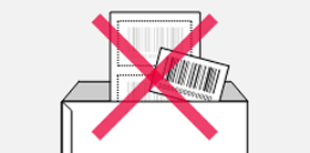 イメージ：バーコードシールを便箋に貼らずに封筒に入れている